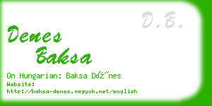 denes baksa business card